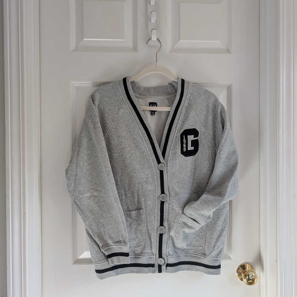 GAP 1969 Gray Cardigan with Black Trim